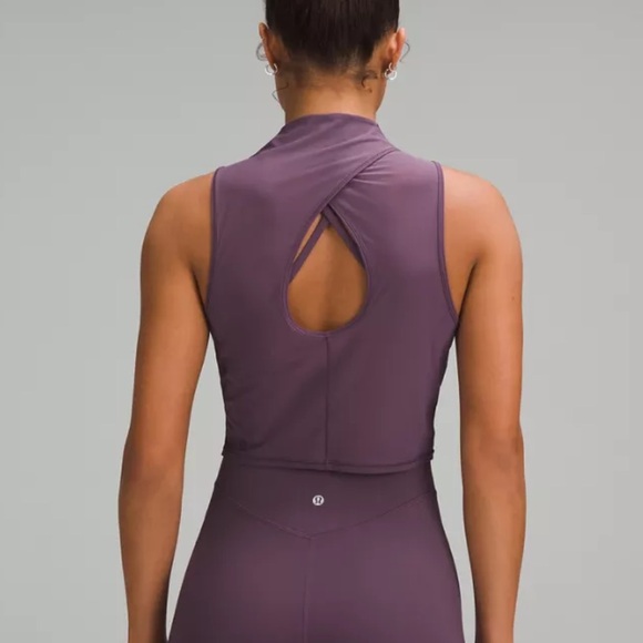lululemon athletica Tops - NWT Lululemon Keyhole Mesh crop Tank Top Grape Thistle